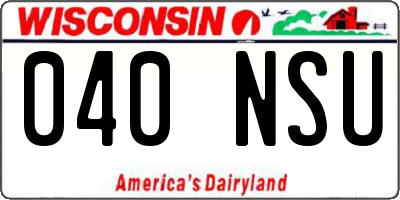 WI license plate 040NSU