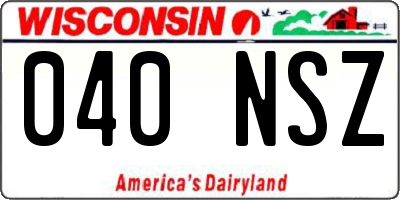 WI license plate 040NSZ