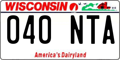 WI license plate 040NTA