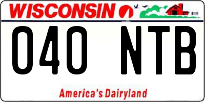 WI license plate 040NTB