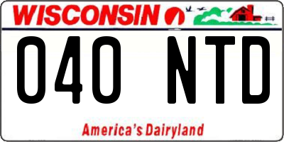 WI license plate 040NTD