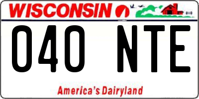 WI license plate 040NTE