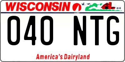 WI license plate 040NTG