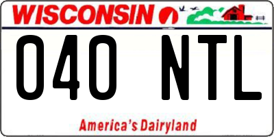 WI license plate 040NTL
