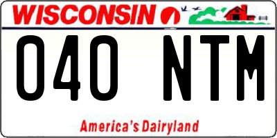 WI license plate 040NTM