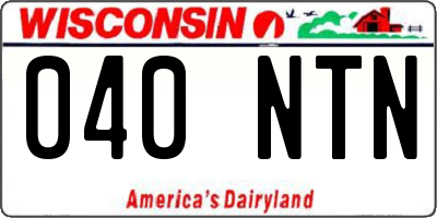 WI license plate 040NTN