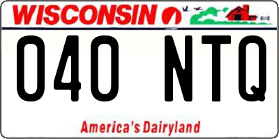 WI license plate 040NTQ