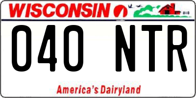 WI license plate 040NTR