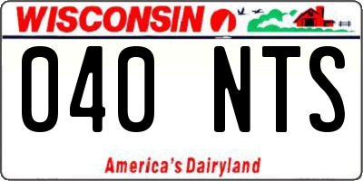 WI license plate 040NTS