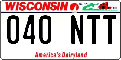 WI license plate 040NTT