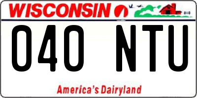 WI license plate 040NTU