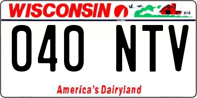 WI license plate 040NTV