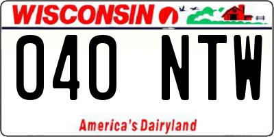 WI license plate 040NTW