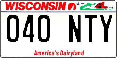 WI license plate 040NTY