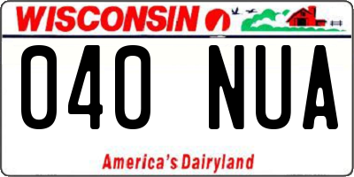WI license plate 040NUA
