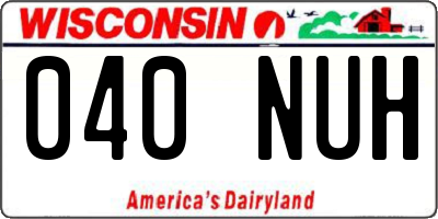 WI license plate 040NUH
