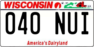 WI license plate 040NUI