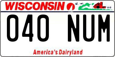 WI license plate 040NUM