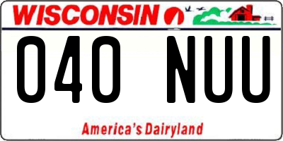 WI license plate 040NUU