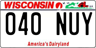 WI license plate 040NUY