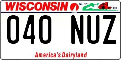 WI license plate 040NUZ