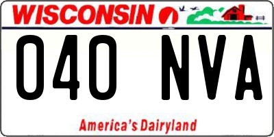 WI license plate 040NVA