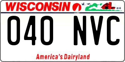 WI license plate 040NVC