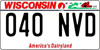 WI license plate 040NVD