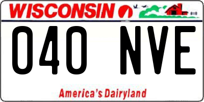 WI license plate 040NVE
