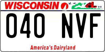 WI license plate 040NVF