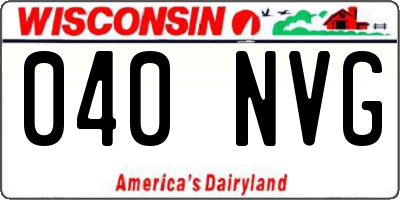 WI license plate 040NVG