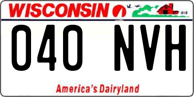 WI license plate 040NVH