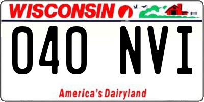 WI license plate 040NVI