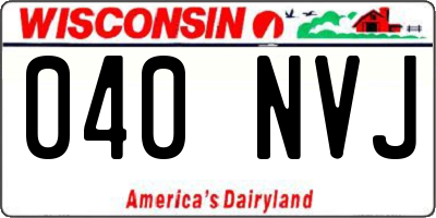WI license plate 040NVJ