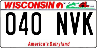 WI license plate 040NVK