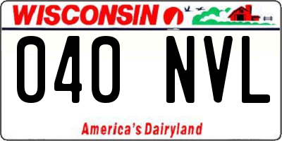 WI license plate 040NVL