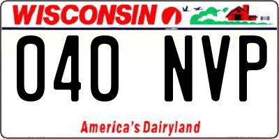WI license plate 040NVP