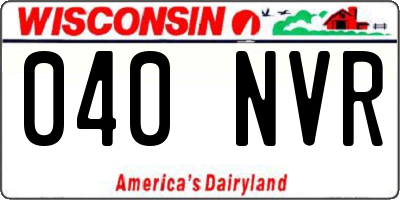 WI license plate 040NVR