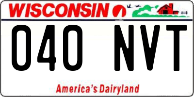 WI license plate 040NVT