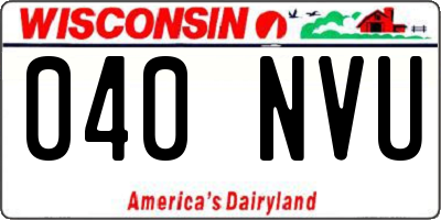 WI license plate 040NVU