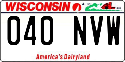 WI license plate 040NVW