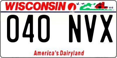 WI license plate 040NVX