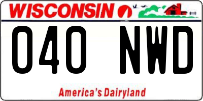 WI license plate 040NWD