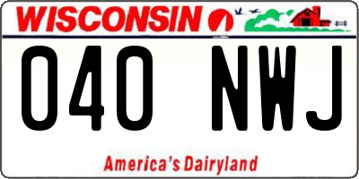WI license plate 040NWJ