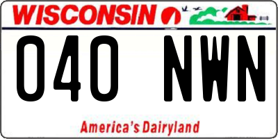 WI license plate 040NWN