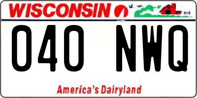 WI license plate 040NWQ