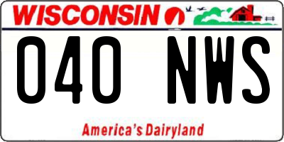 WI license plate 040NWS