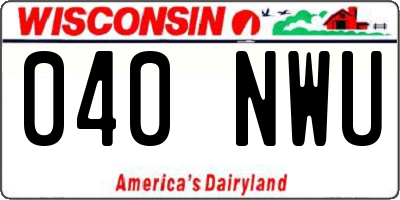 WI license plate 040NWU
