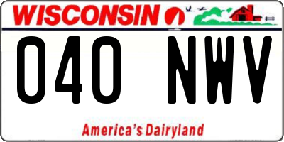 WI license plate 040NWV