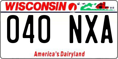 WI license plate 040NXA